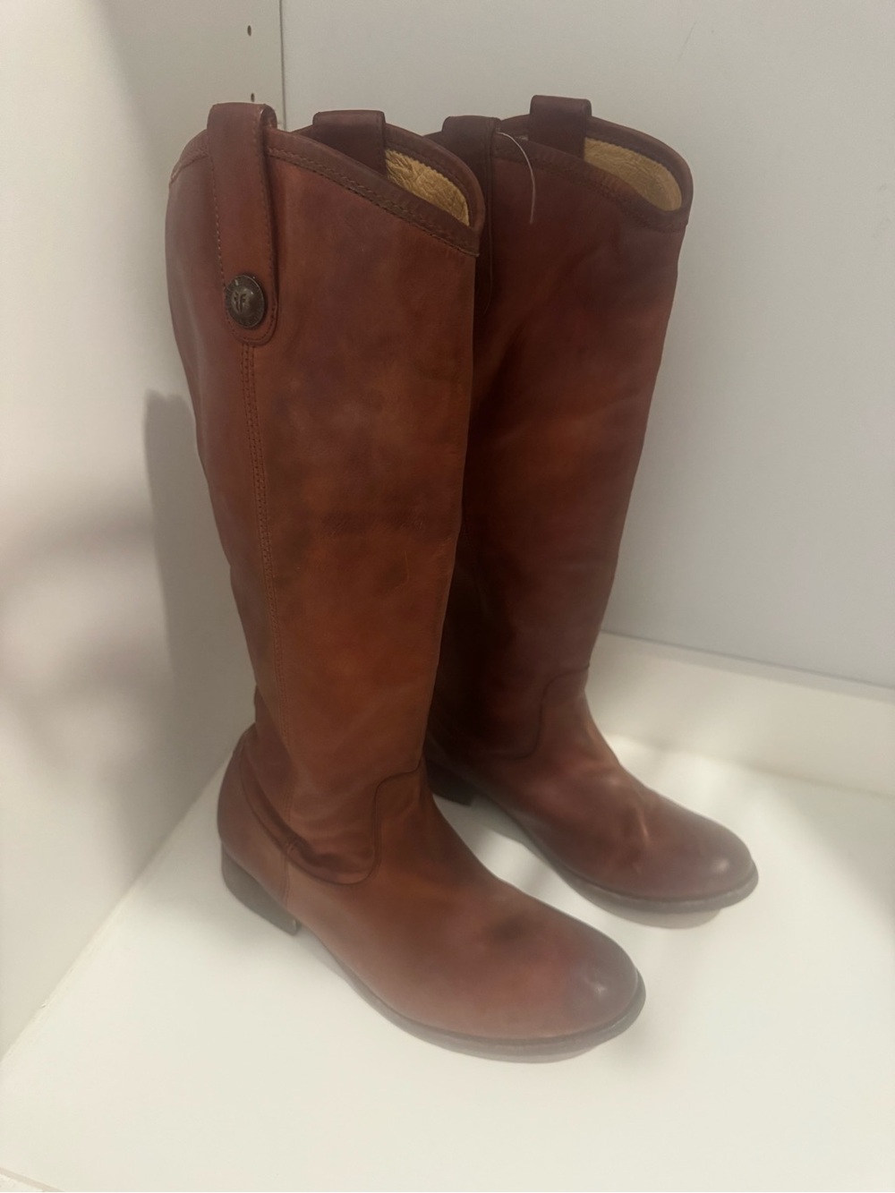 Frye Tall Brown Leather Riding Boots Size 7B